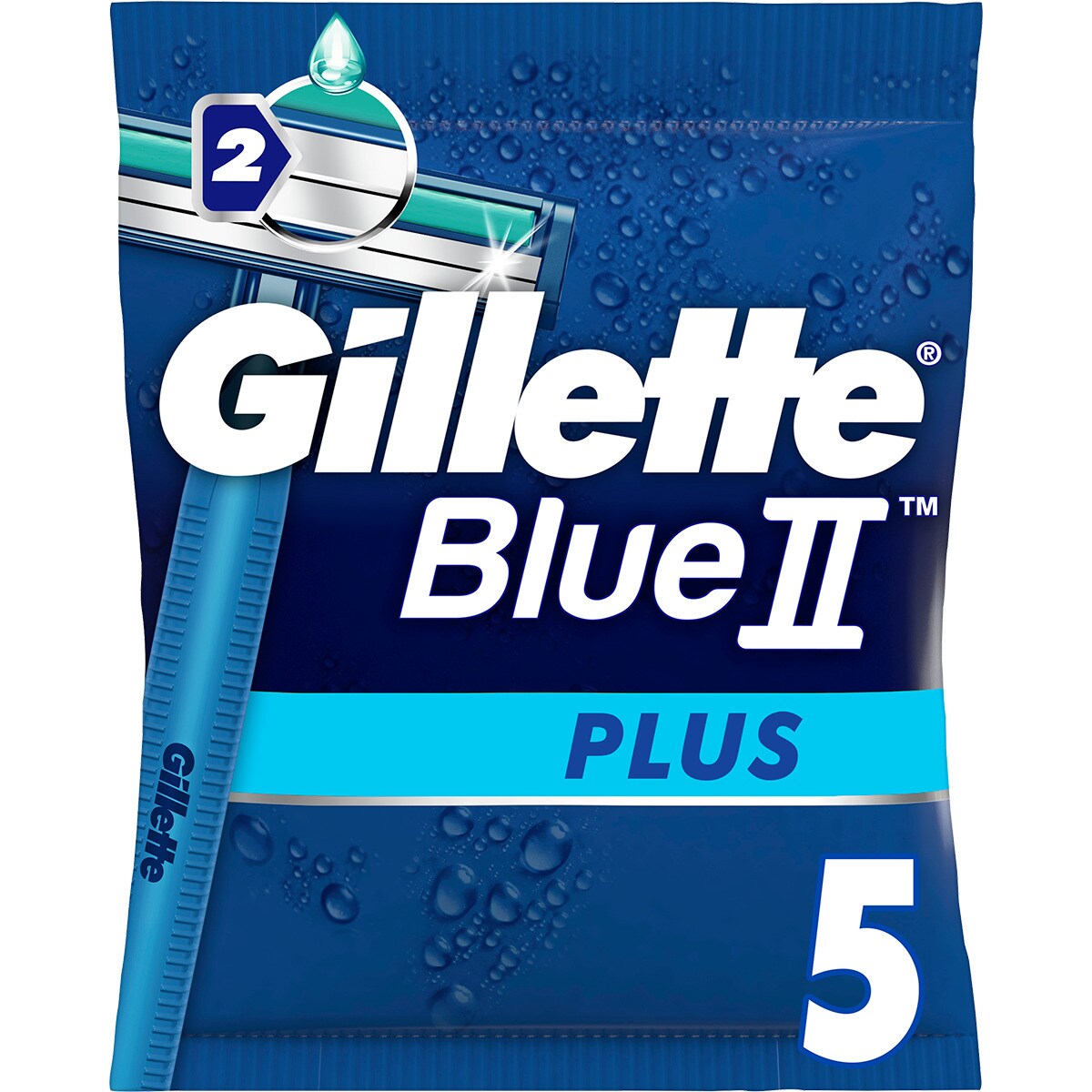 GILLETTE BLUE II PLUS rasoirs jetables 5 unités