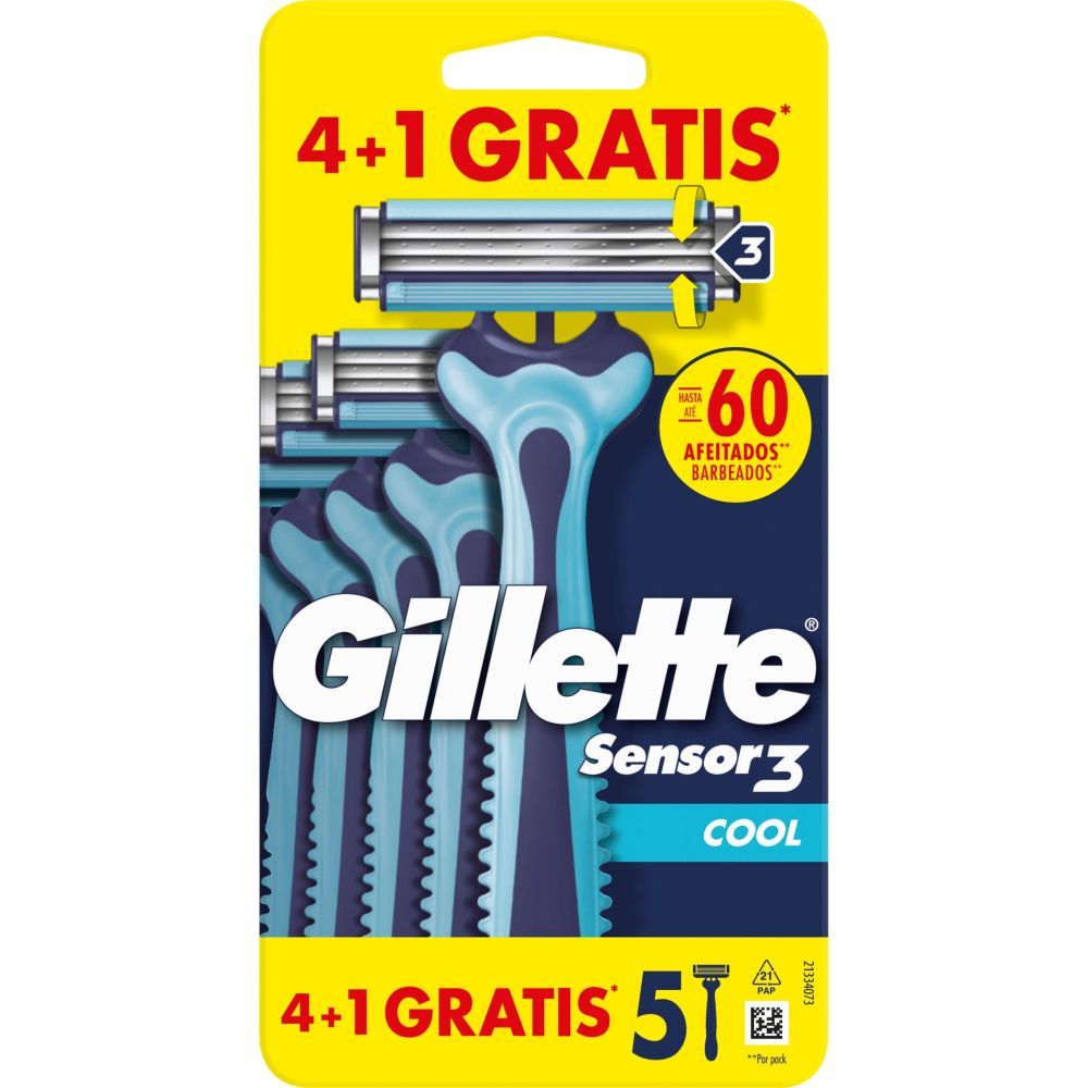 Recharges pour rasoir jetable GILLETTE SENSOR3 COOL, 4 unités