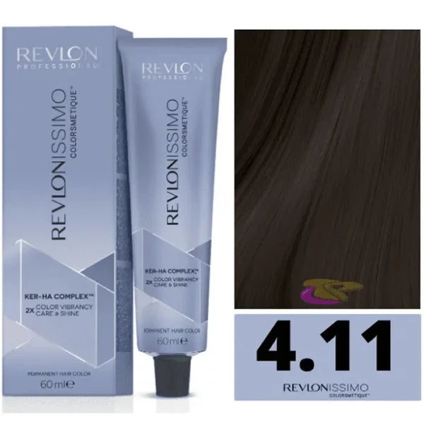REVLONISSIMO COLORSMETIQUE #4,11-châtain moyen cendré intense 60 ml