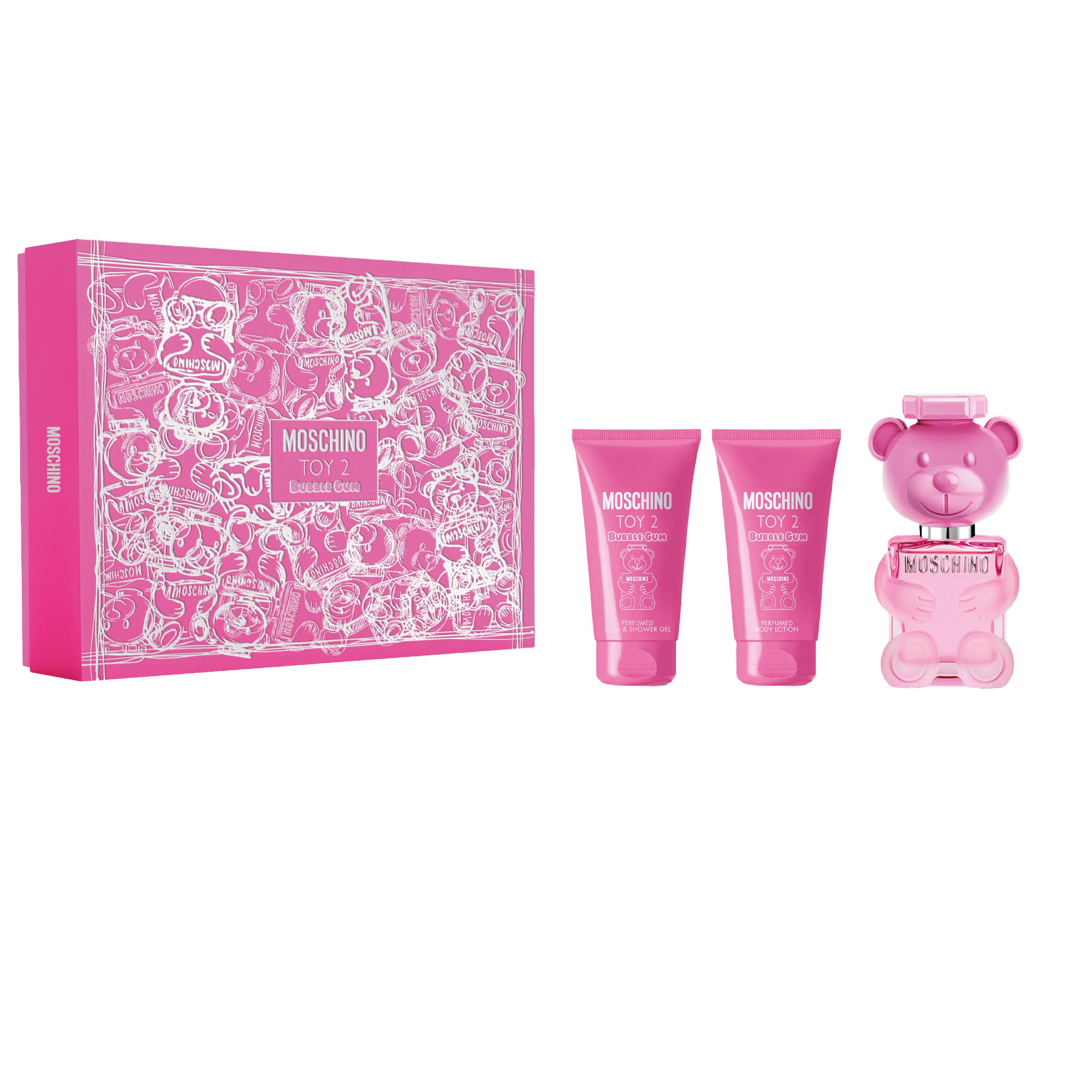 MOSCHINO TOY 2 BUBBLE GUM COFFRET 3 pièces