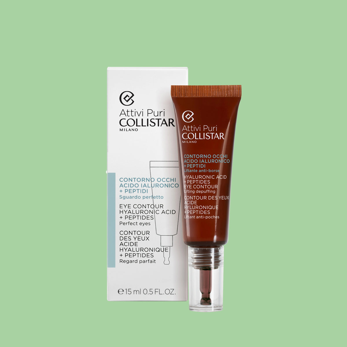 COLLISTAR ATTIVI PURI contorno occhi acido ialuronico + peptidi 15 ml