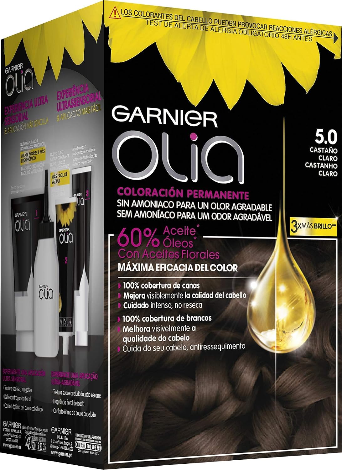 GARNIER OLIA colorazione permanente senza ammoniaca #5.0-castano chiaro 1 pz