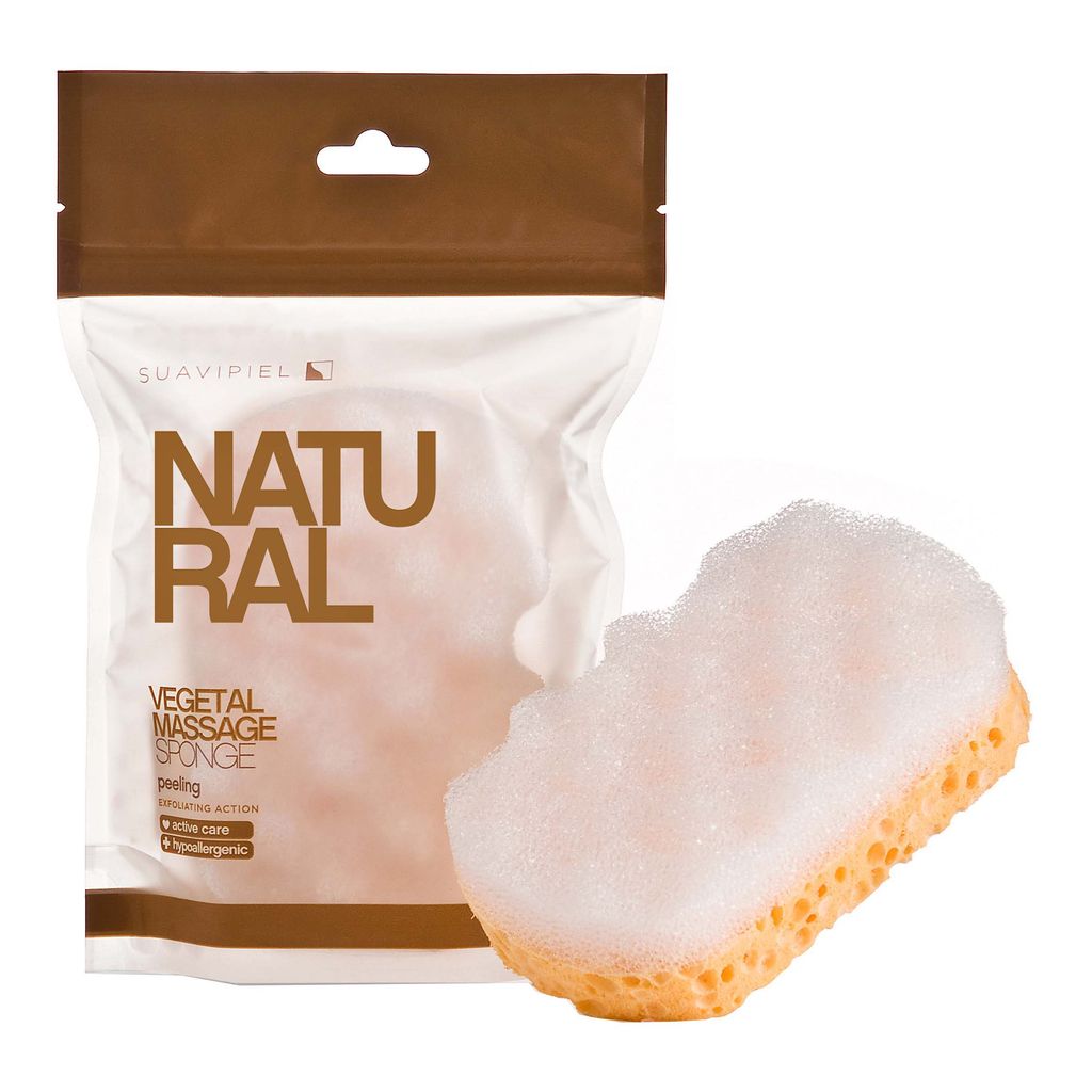 SUAVIPIEL NATURAL SPUGNA Vegetale Massaggio Esfoliante Bagno 1 pz