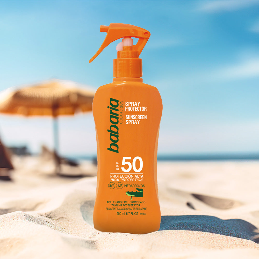 BABARIA SUN LOVERS BRONZE spray aceite protecor solar SPF50 200 ml