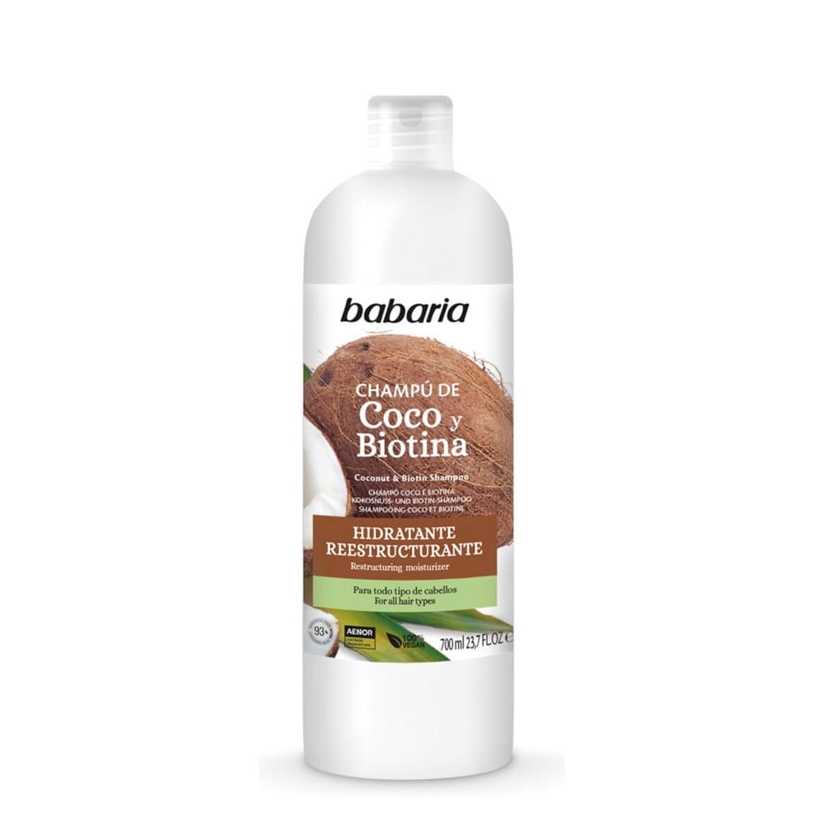 BABARIA COCONUT & BIOTIN champú hidratante reestructurante 700 ml