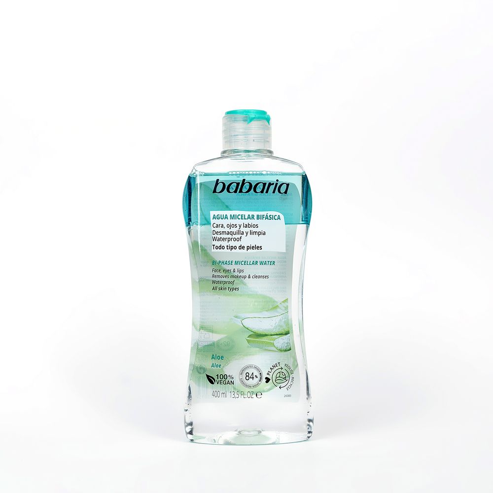 BABARIA BIPHASE MAKEUP REMOVER micellar water aloe vera 400 ml