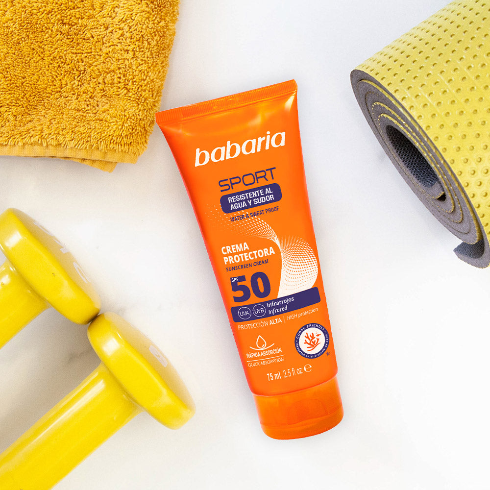 BABARIA SOLAR SPORT crema solare resistente all'acqua SPF50 75 ml
