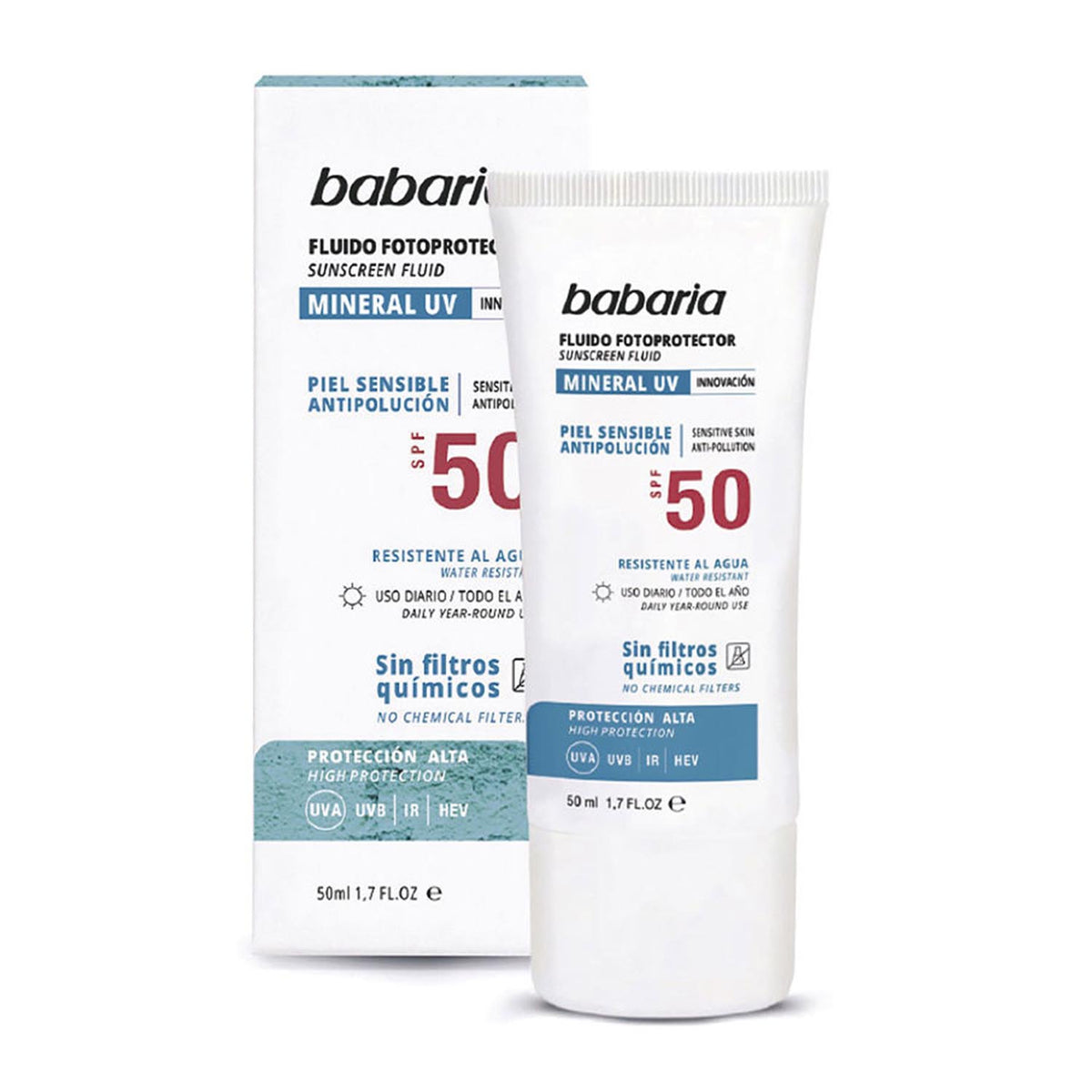 BABARIA SOLAR MINERAL UV easy photoprotective fluid SPF50 50 ml