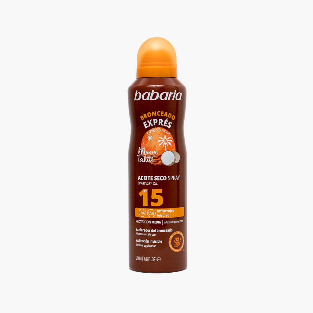 BABARIA BRONCEADO EXPRÉS aceite seco spray SPF15 200 ml
