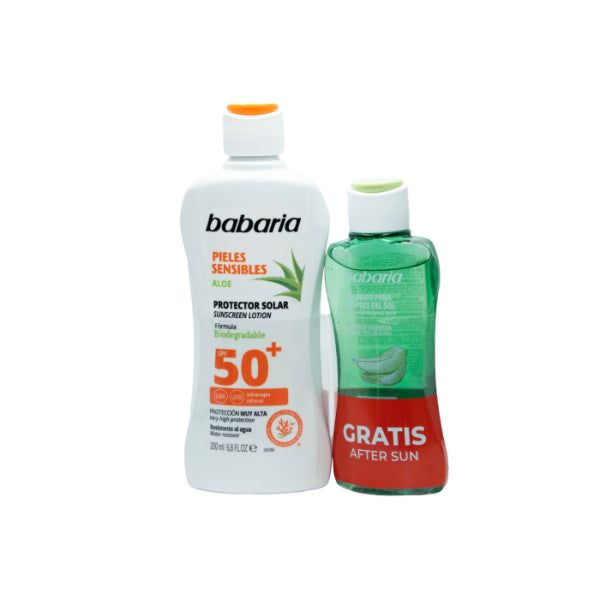 BABARIA SOLAR PIEL SENSIBLE SPF50+ ESTUCHE 2 pz