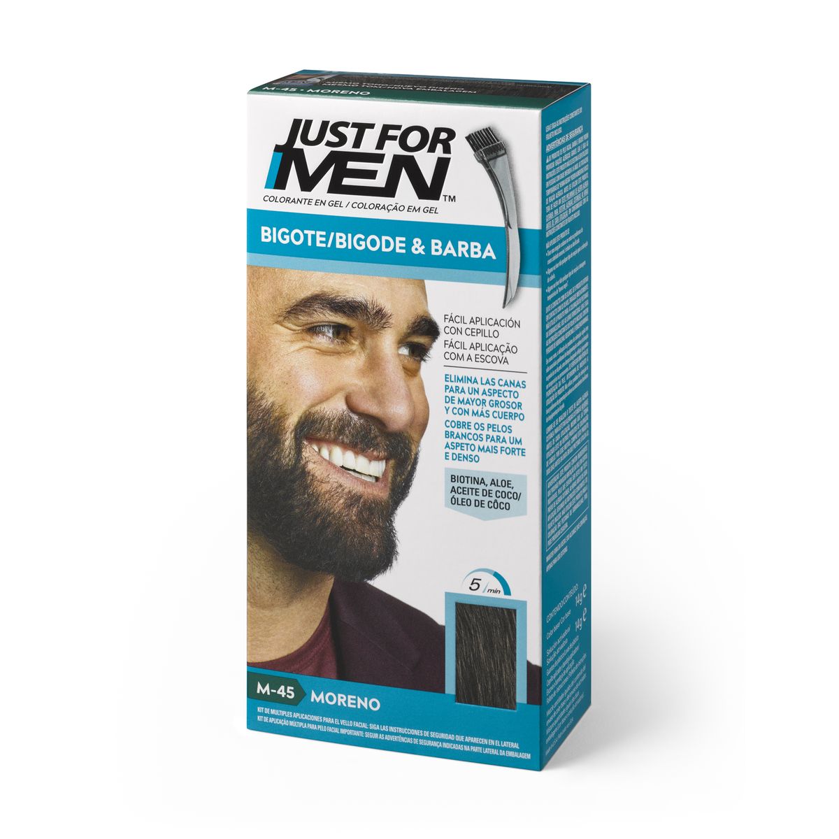 JUST FOR MEN Tinta in gel per baffi, barba e basette #Castano 15 ml