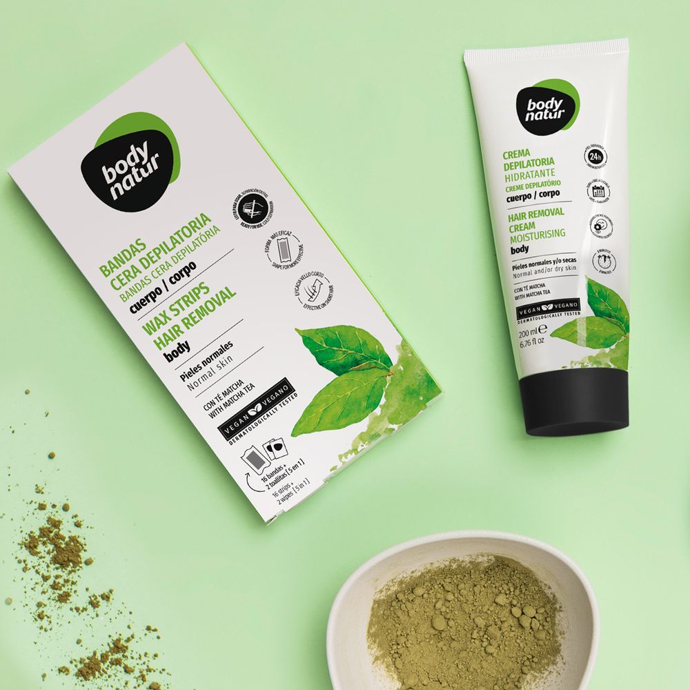 BODY NATUR BANDS depilatory wax body matcha tea 16 u