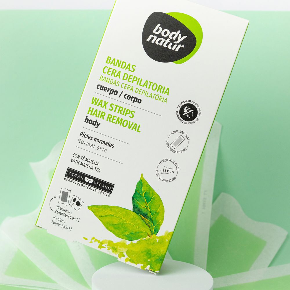 BODY NATUR BANDS depilatory wax body matcha tea 16 u