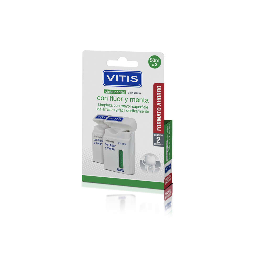 Nastro dentale VITIS con fluoro e menta duo 2 u