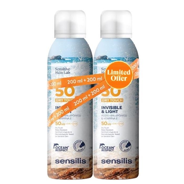 SENSILIS INVISIBLE & LIGHT spray corporel SPF50+ lot 2 x 200 ml