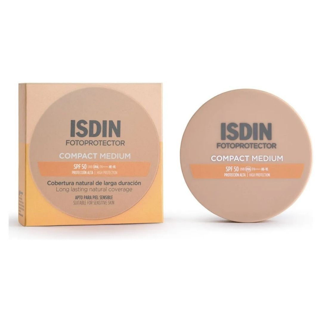 ISDIN FONDOTINTA COMPATTO SOLARE SPF 50 Copertura naturale a lunga durata #Medium 10 gr