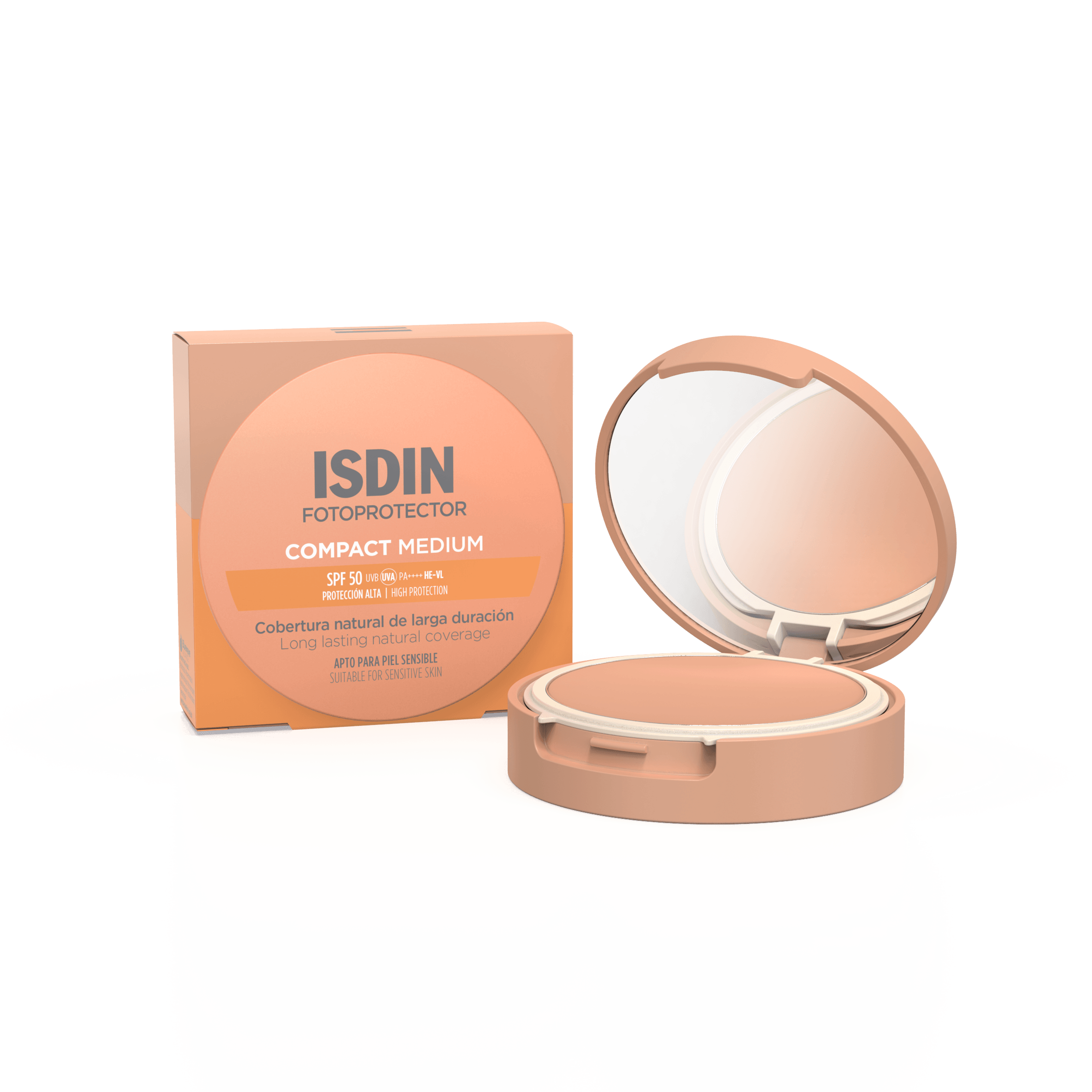 ISDIN FONDOTINTA COMPATTO SOLARE SPF 50 Copertura naturale a lunga durata #Medium 10 gr