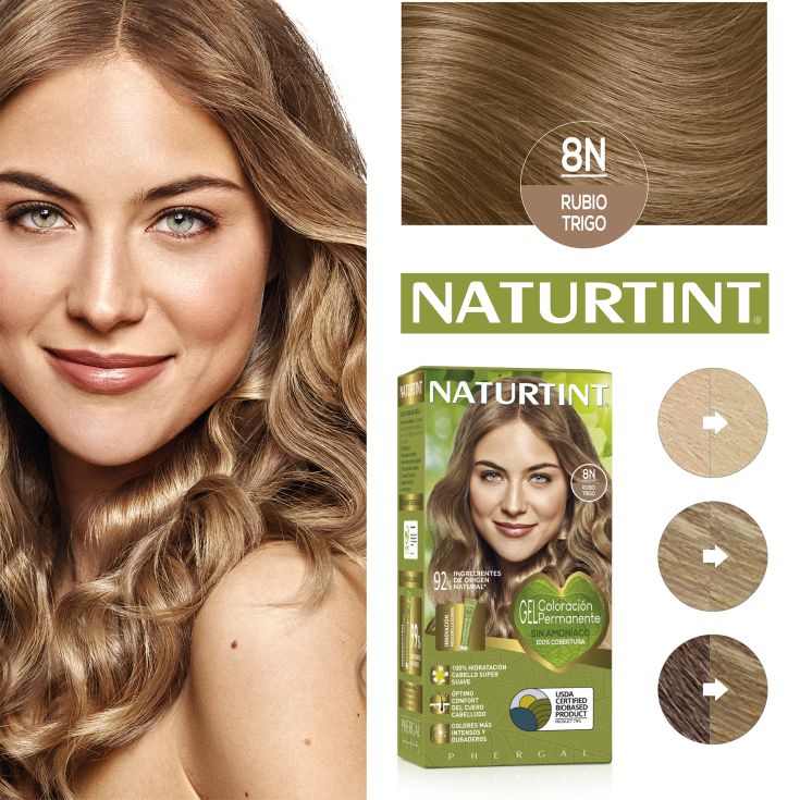 Teinture sans ammoniaque NATURTINT #8N-Blond Blé 170 ml