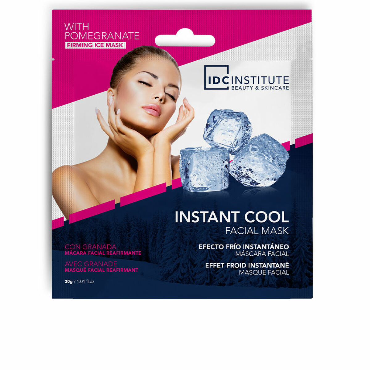 IDC INSTITUTE Maschera Viso Rassodante Effetto Freddo Melograno 30 gr