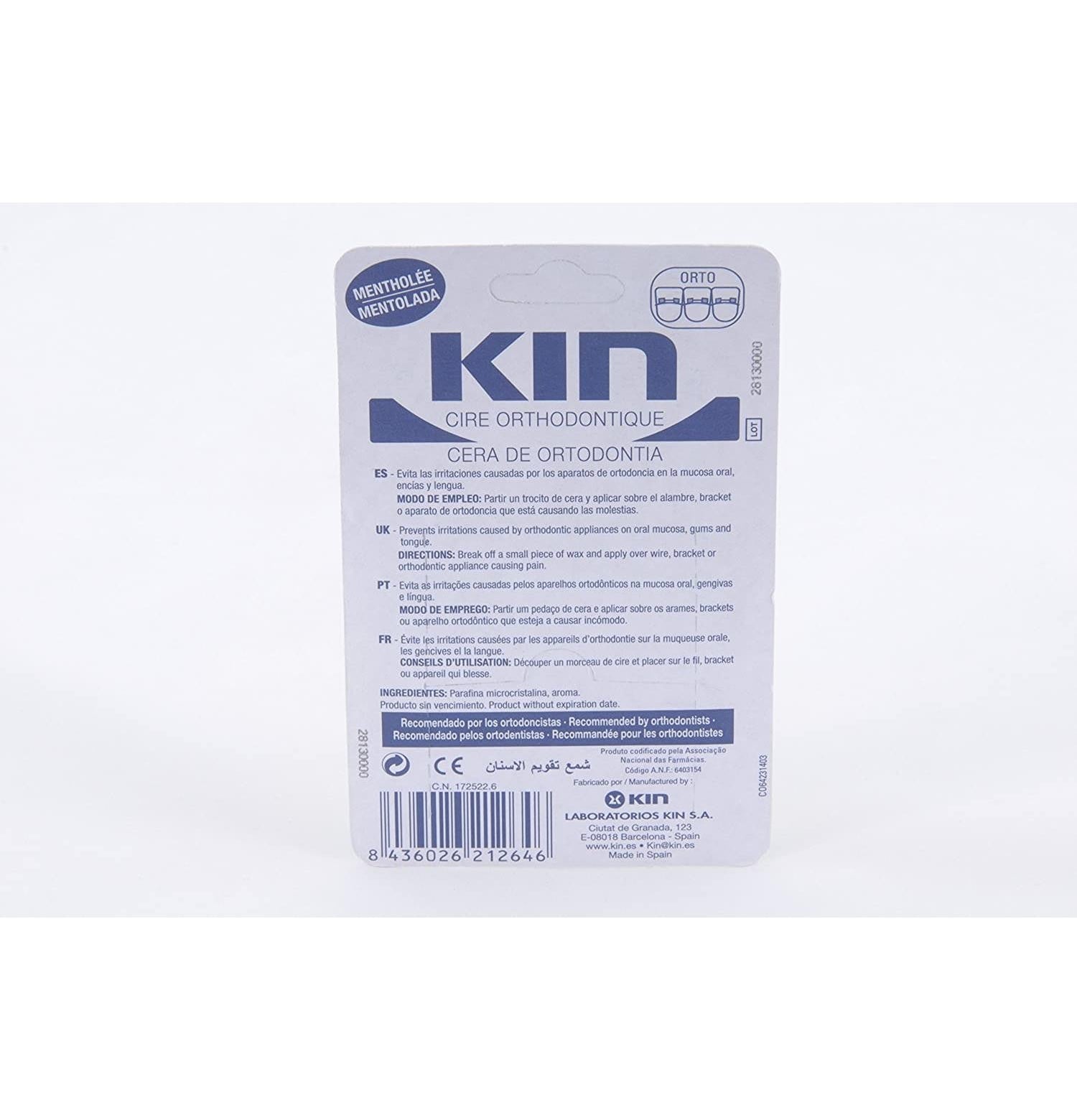 KIN Cire orthodontique mentholée 5 unités
