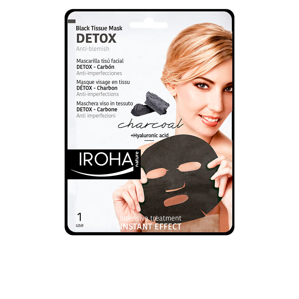 IROHA DETOX CHARCOAL BLACK maschera viso in tessuto 1 uso 1 ud