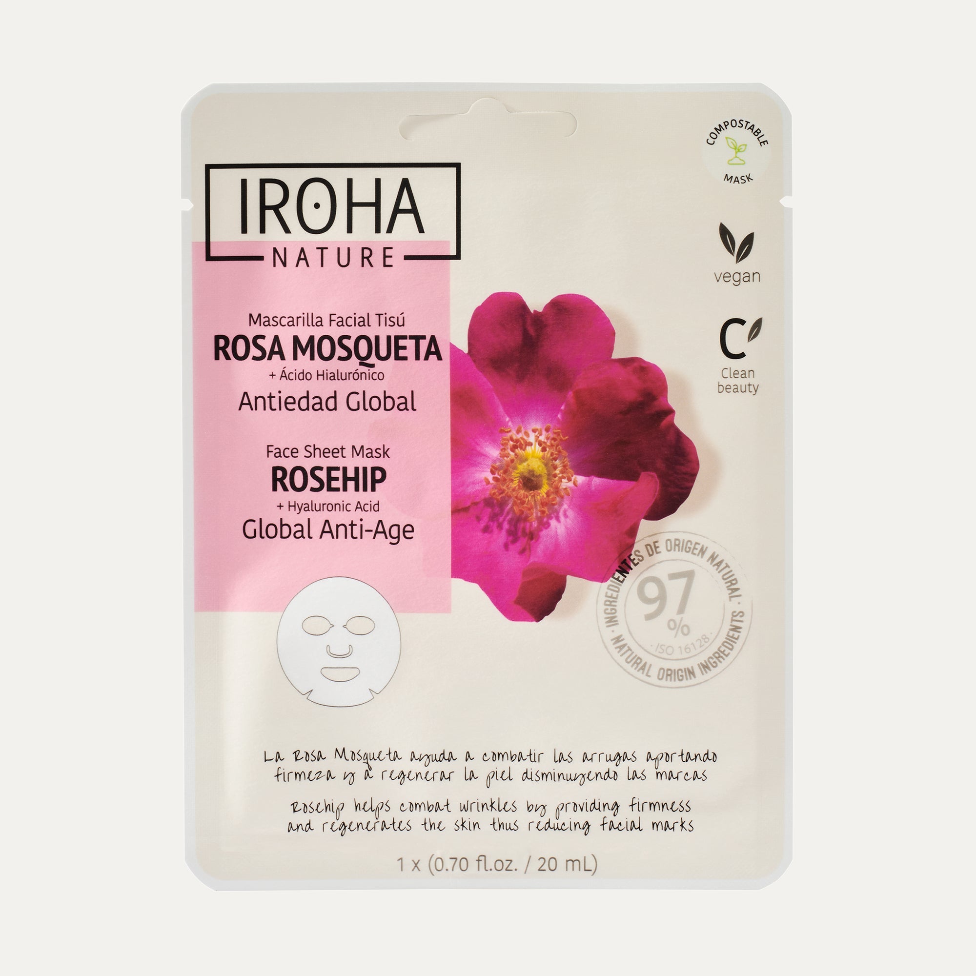 IROHA ROSEHIP tissue facial mask 1 u