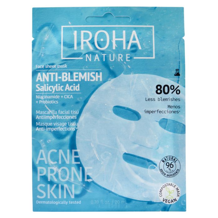 IROHA ANTI-BLEMISH maschera facciale in tessuto anti-imperfezioni 1 u