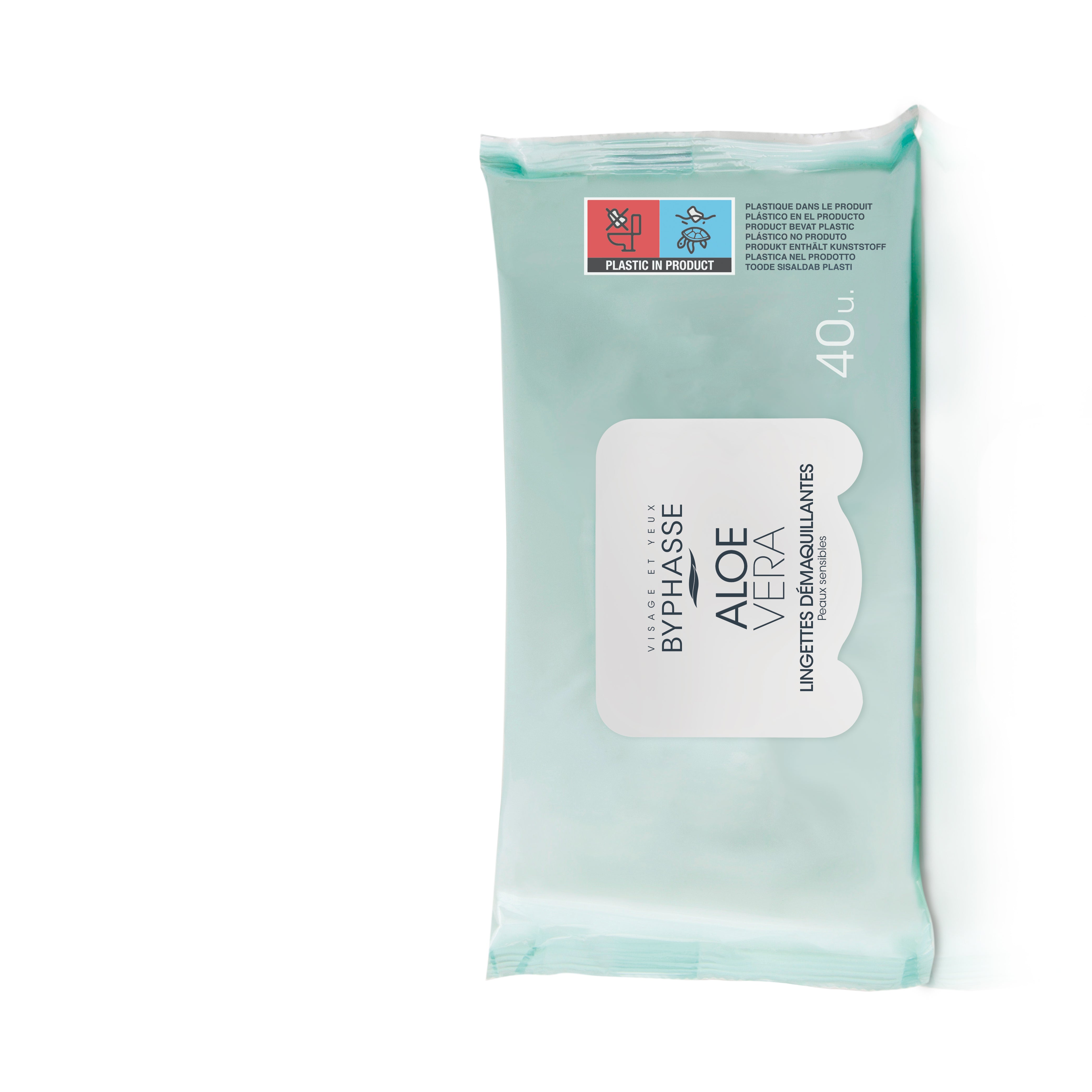 BYPHASSE MAKEUP REMOVAL WIPES aloe vera 40 units