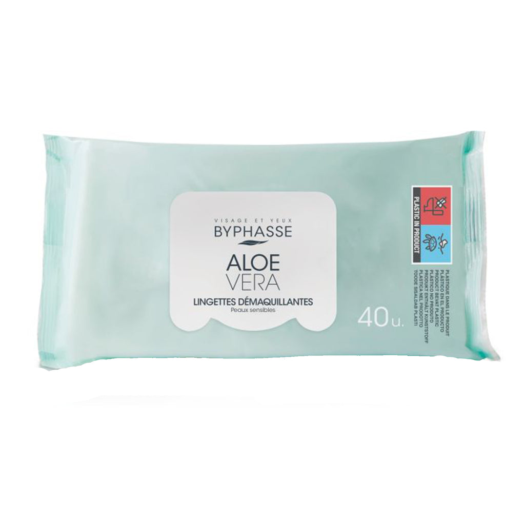 BYPHASSE MAKEUP REMOVAL WIPES aloe vera 40 units