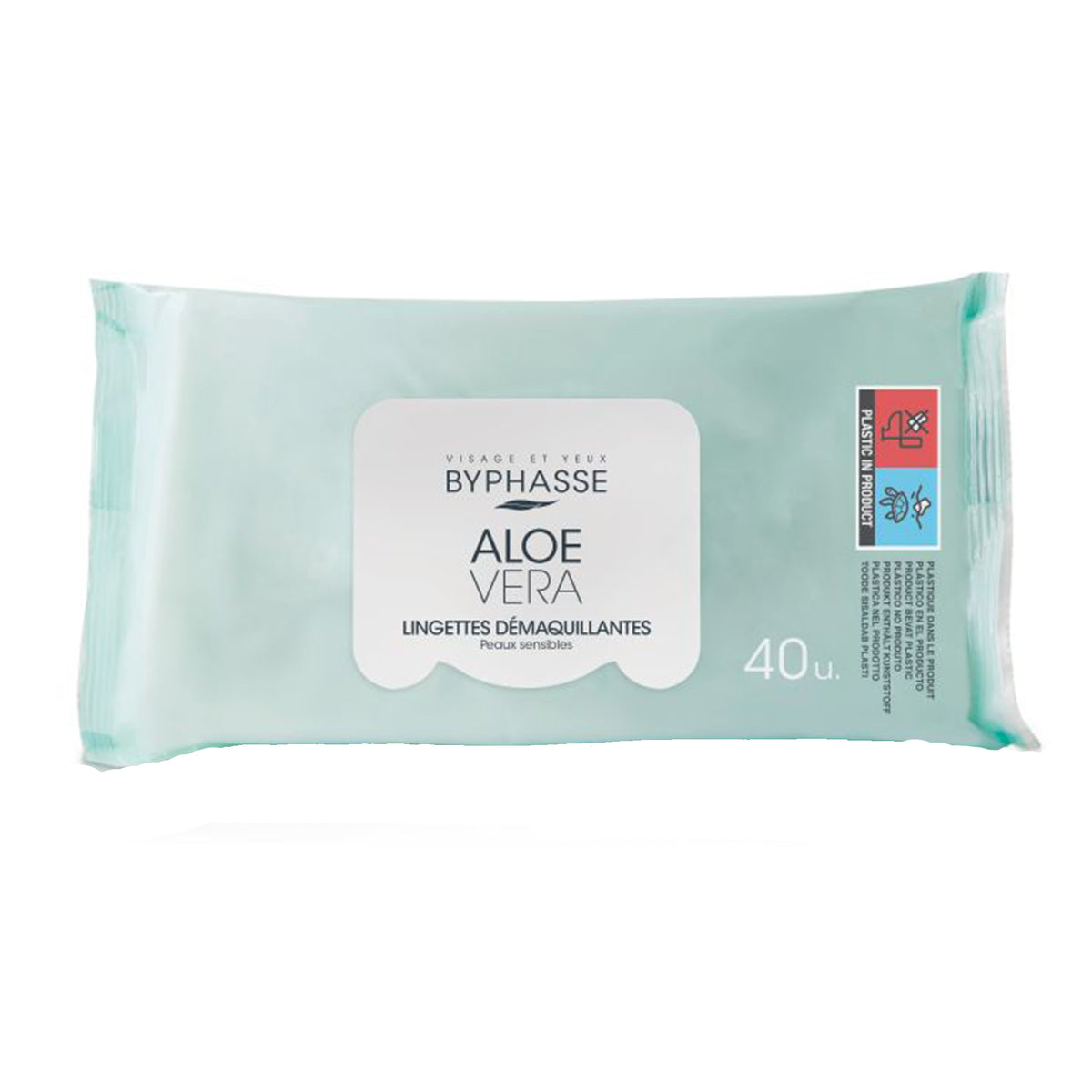BYPHASSE MAKEUP REMOVAL WIPES aloe vera 40 units