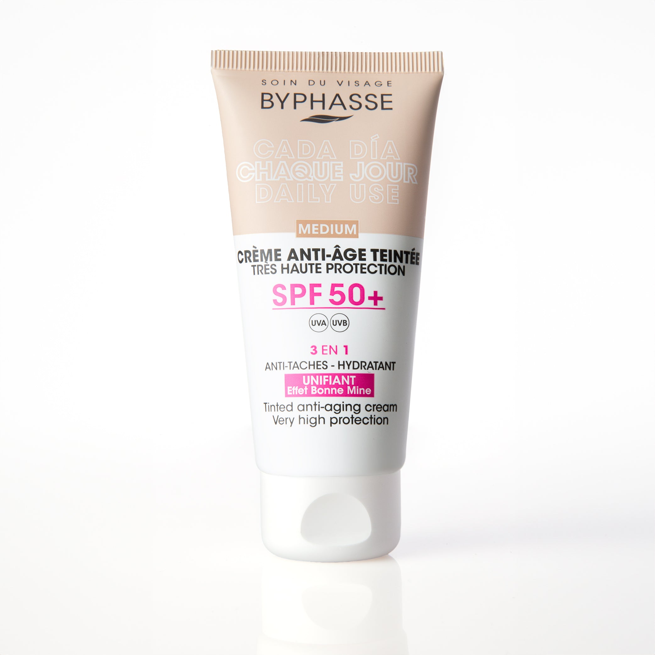 BYPHASSE Crema Viso Antietà con colore SPF50+ #media 50 ml