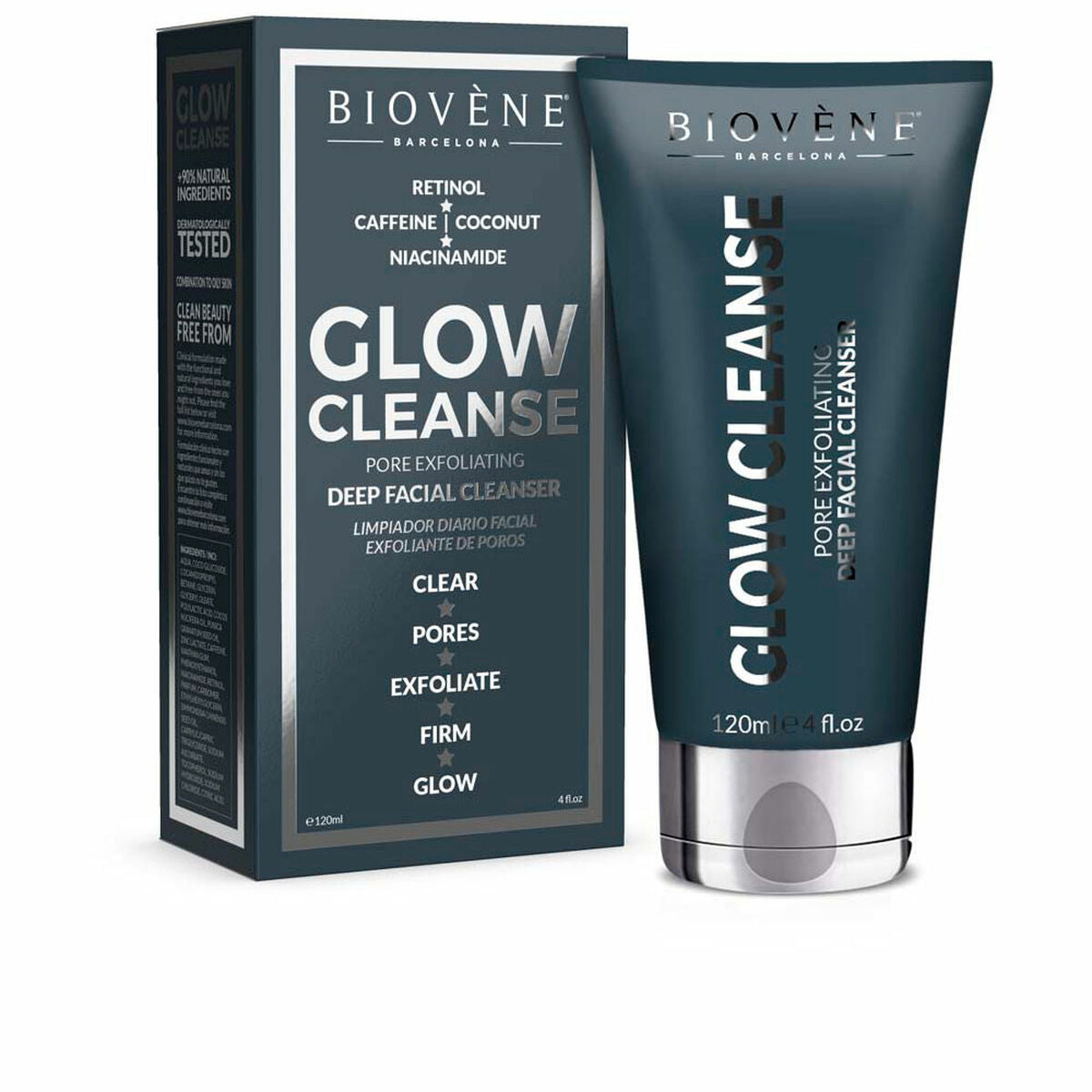 BIOVÈNE GLOW CLEANSE detergente viso esfoliante profondo per i pori 120 ml