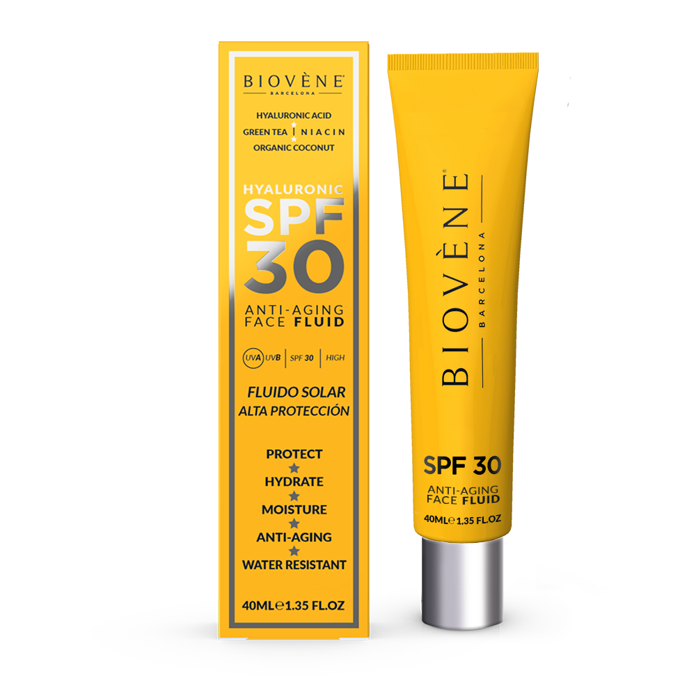Fluido viso antietà BIOVÈNE con acido ialuronico SPF30 40 ml
