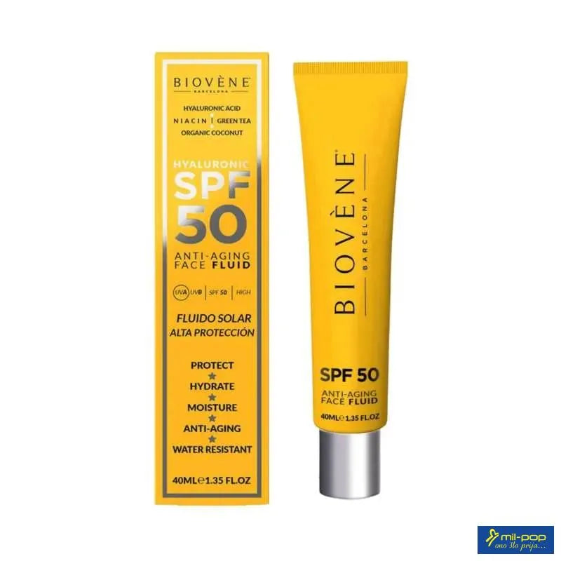 Fluide visage anti-âge à l'acide hyaluronique BIOVÈNE SPF50 40 ml