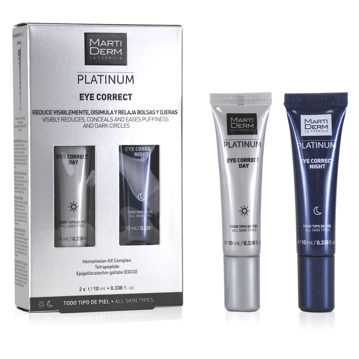 MARTIDERM PLATINUM EYE CORRECT jour et nuit 2 x 10 ml