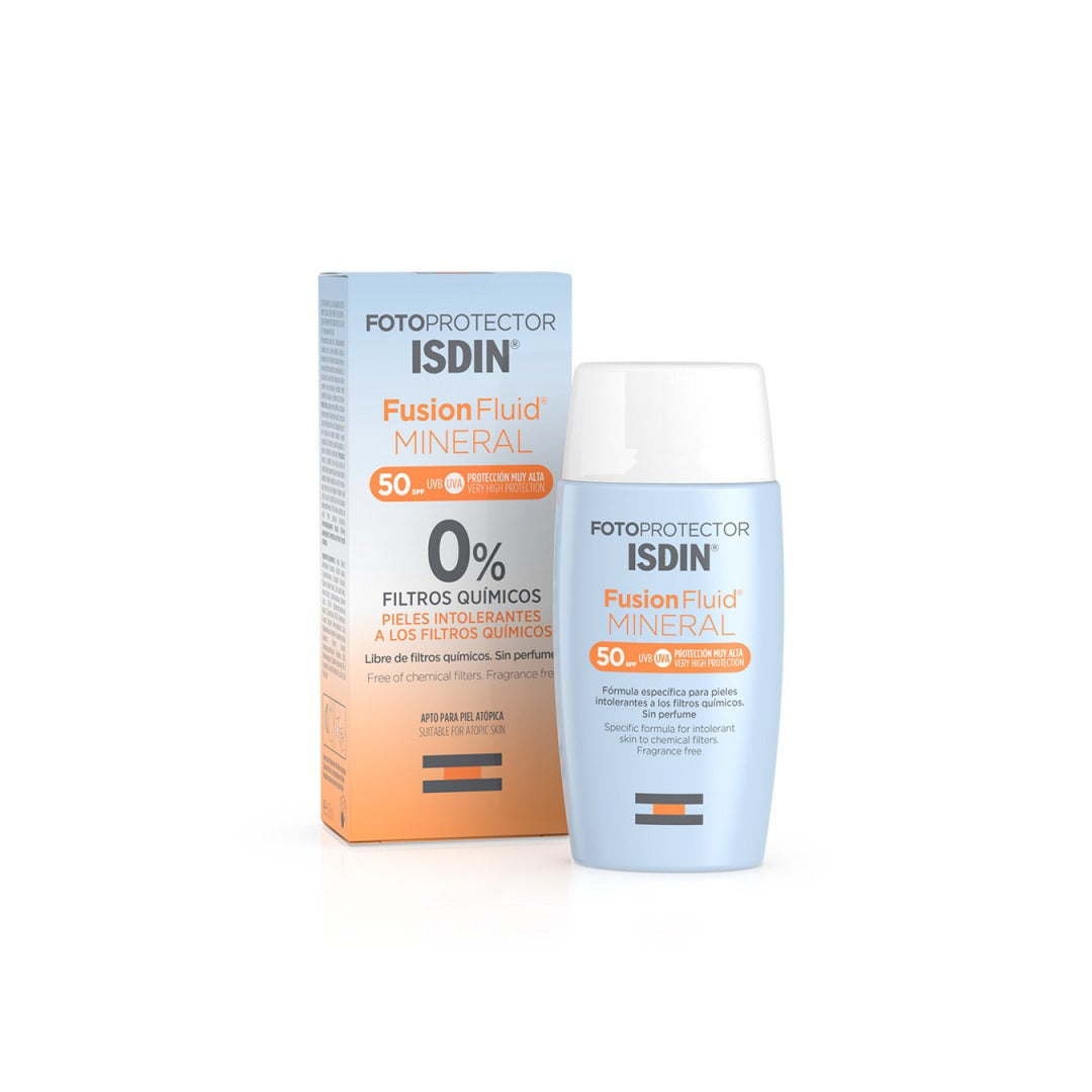 ISDIN FUSION FLUID MINÉRAL PHOTOPROTECTEUR 0% filtres chimiques SPF50+ 50 ml
