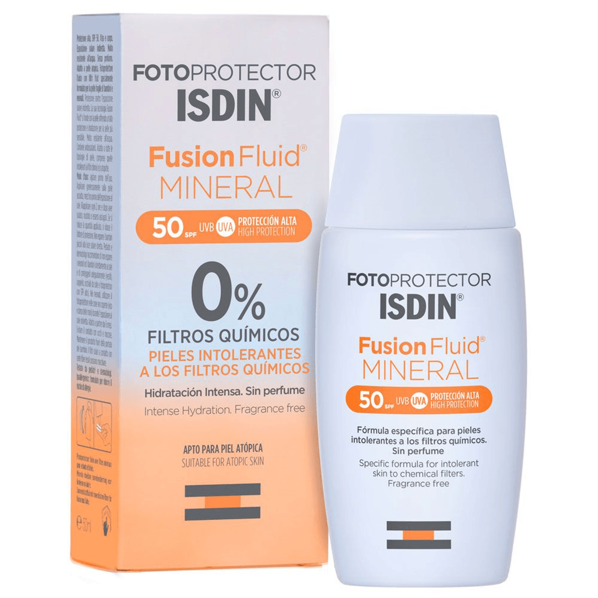 ISDIN FUSION FLUID MINERAL FOTOPROTETTORE 0% filtri chimici SPF50+ 50 ml