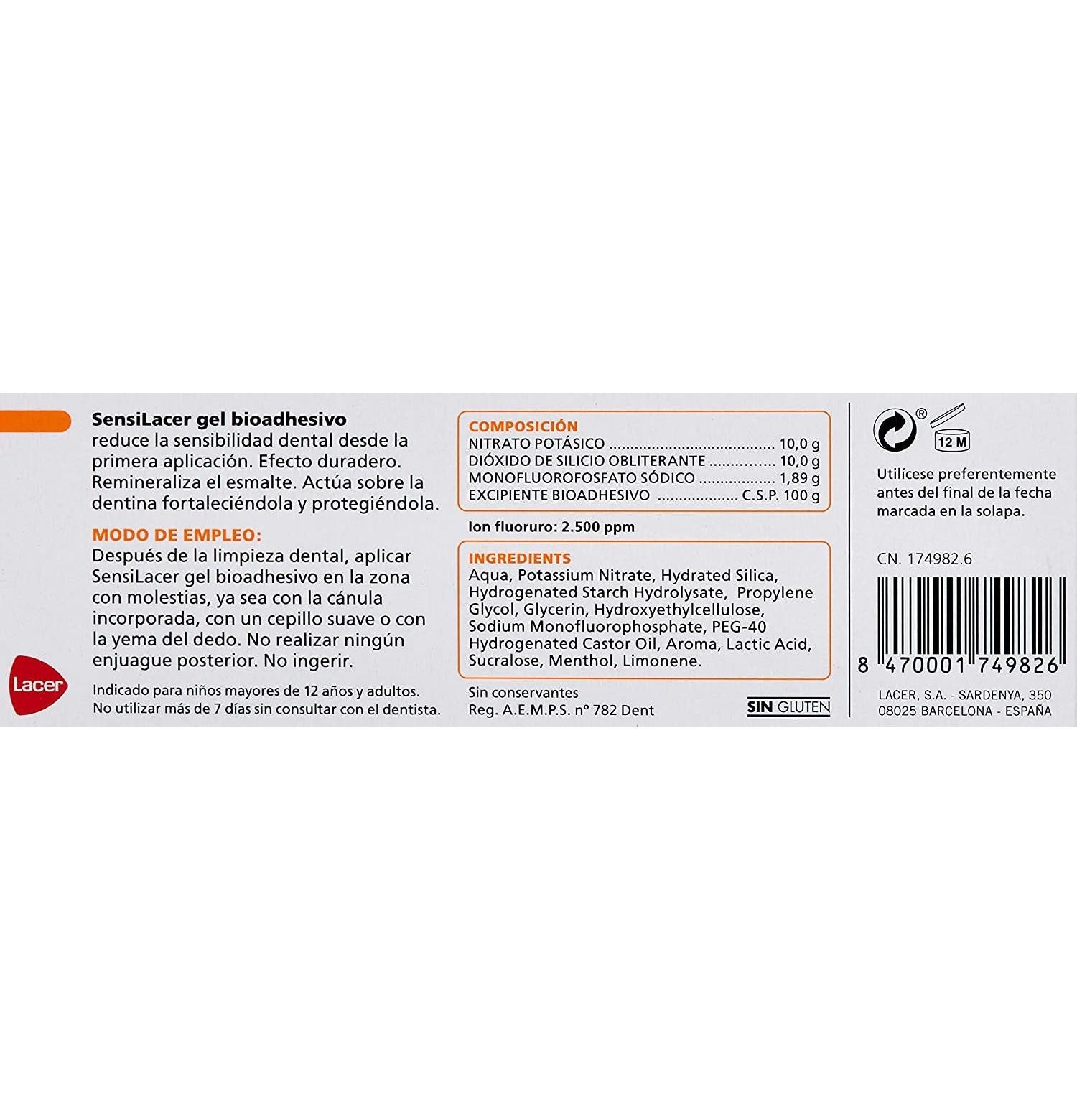 SENSILACER gel bioadhesivo 50 ml