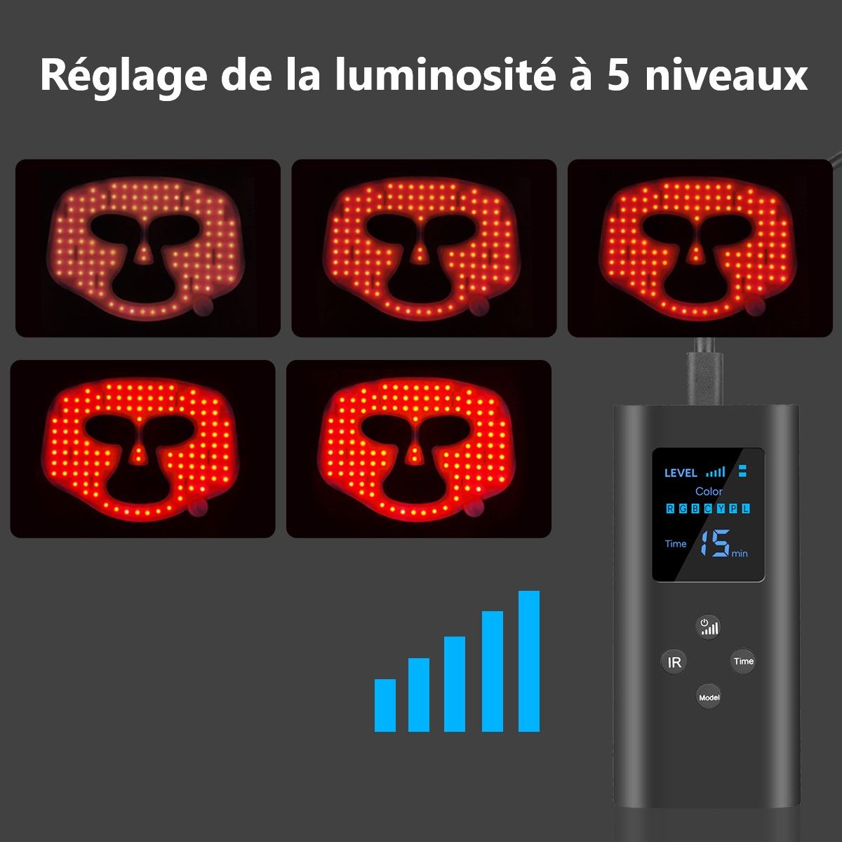 Maschera facciale a LED per fototerapia a 7 colori PALOMA BEAUTIES 1 unità
