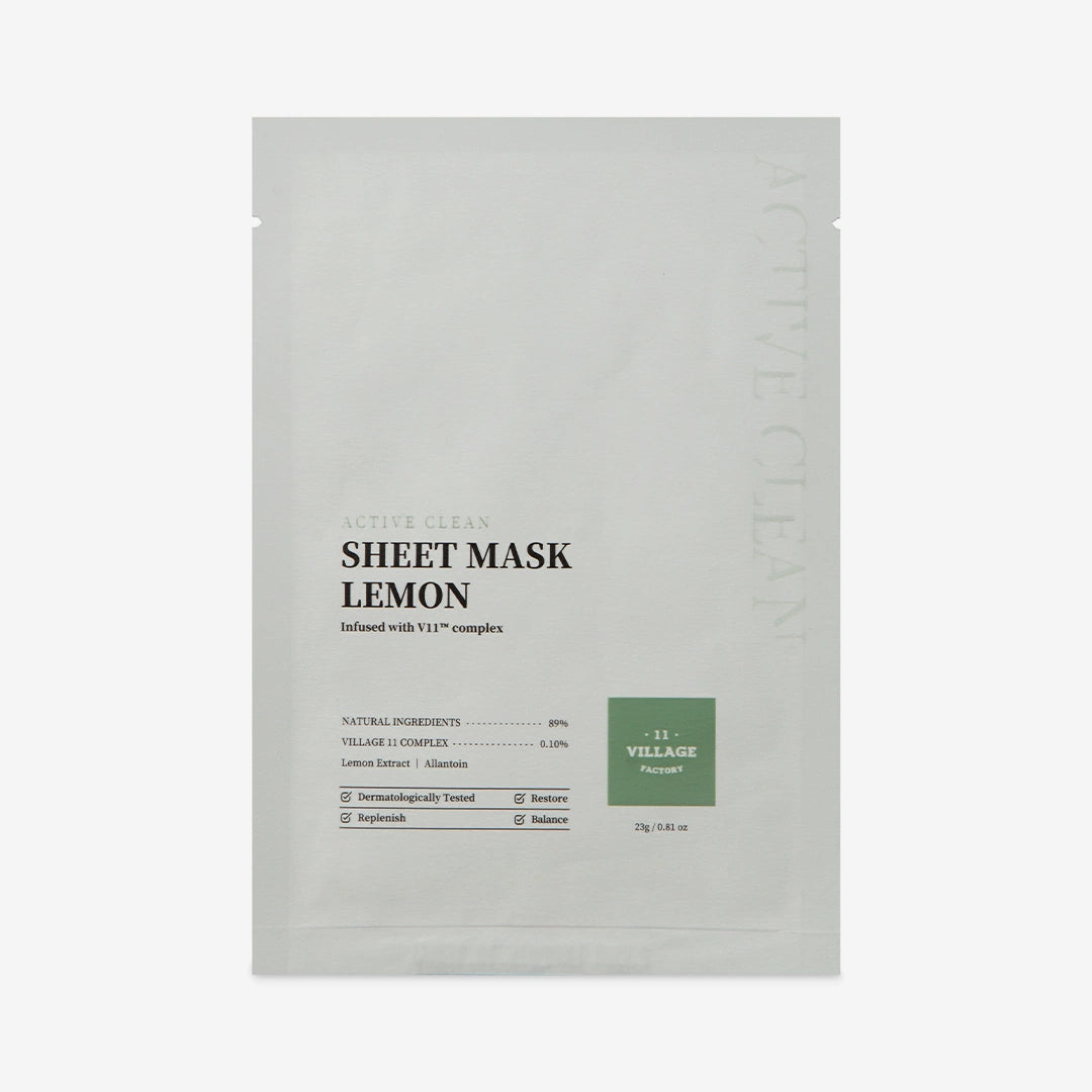 VILLAGE 11 ACTIVE CLEAN maschera in tessuto limone 23 gr
