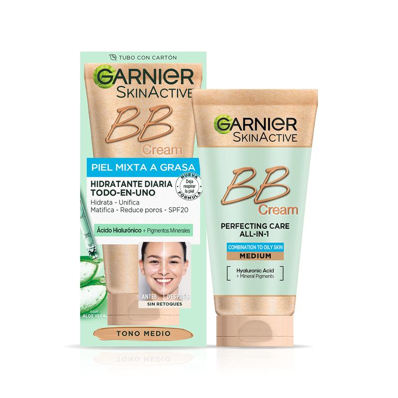 GARNIER SKINACTIVE BB CREAM idratante quotidiano per pelli da miste a grasse SPF 25 tonalità #media 50 ml