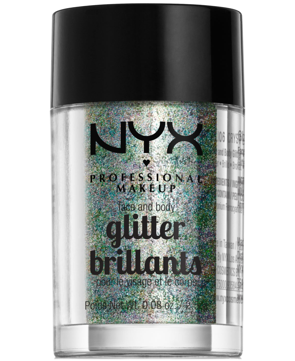 NYX PROFESSIONAL MAKE UP GLITTER BRILLANTS viso e corpo #crystal