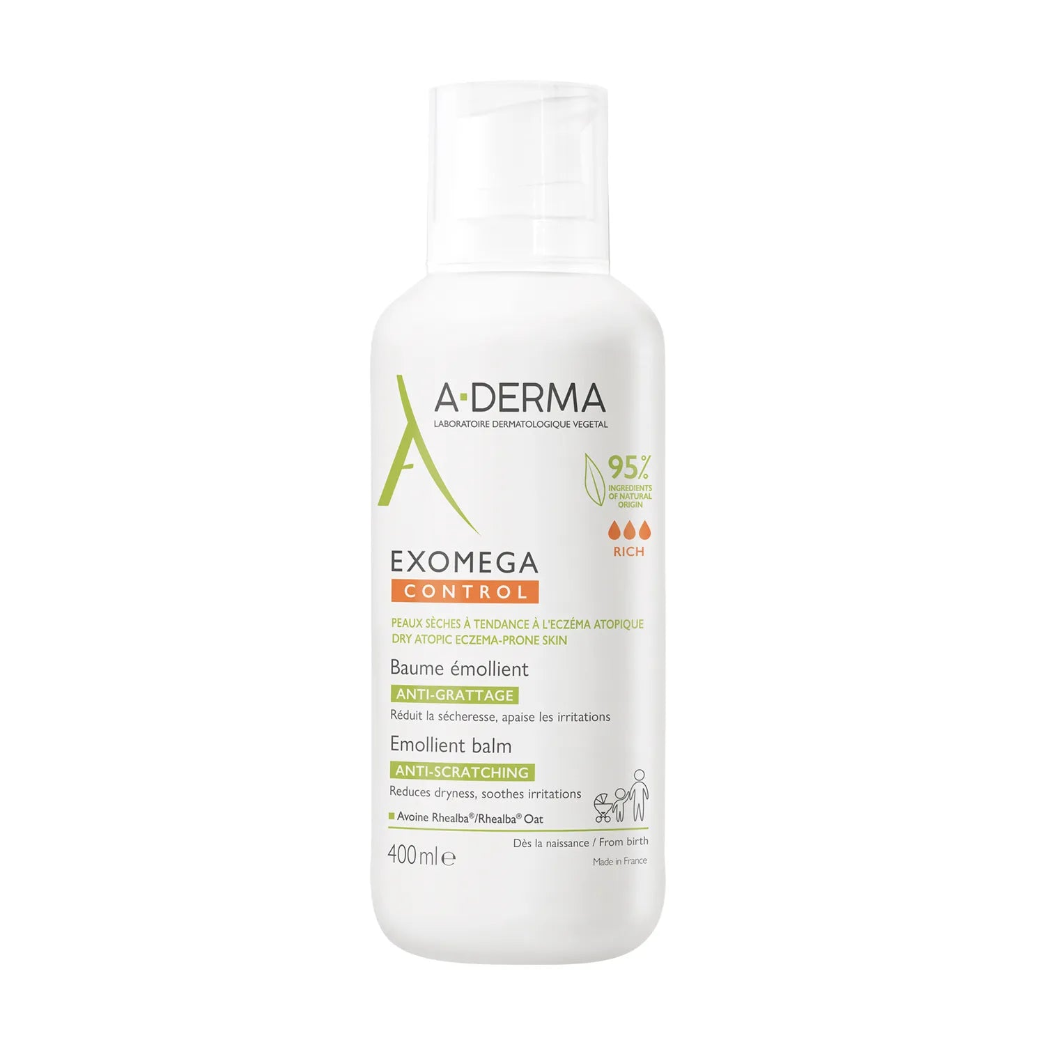A-DERMA EXOMEGA CONTROL emollient balm for atopic skin 400 ml