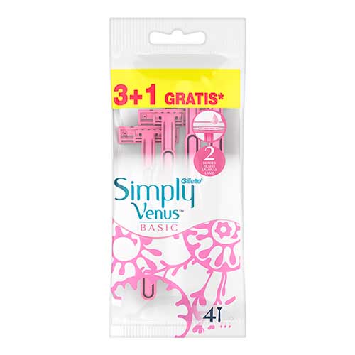 GILLETTE VENUS 2 SIMPLY BASIC disposable razors, 4 units
