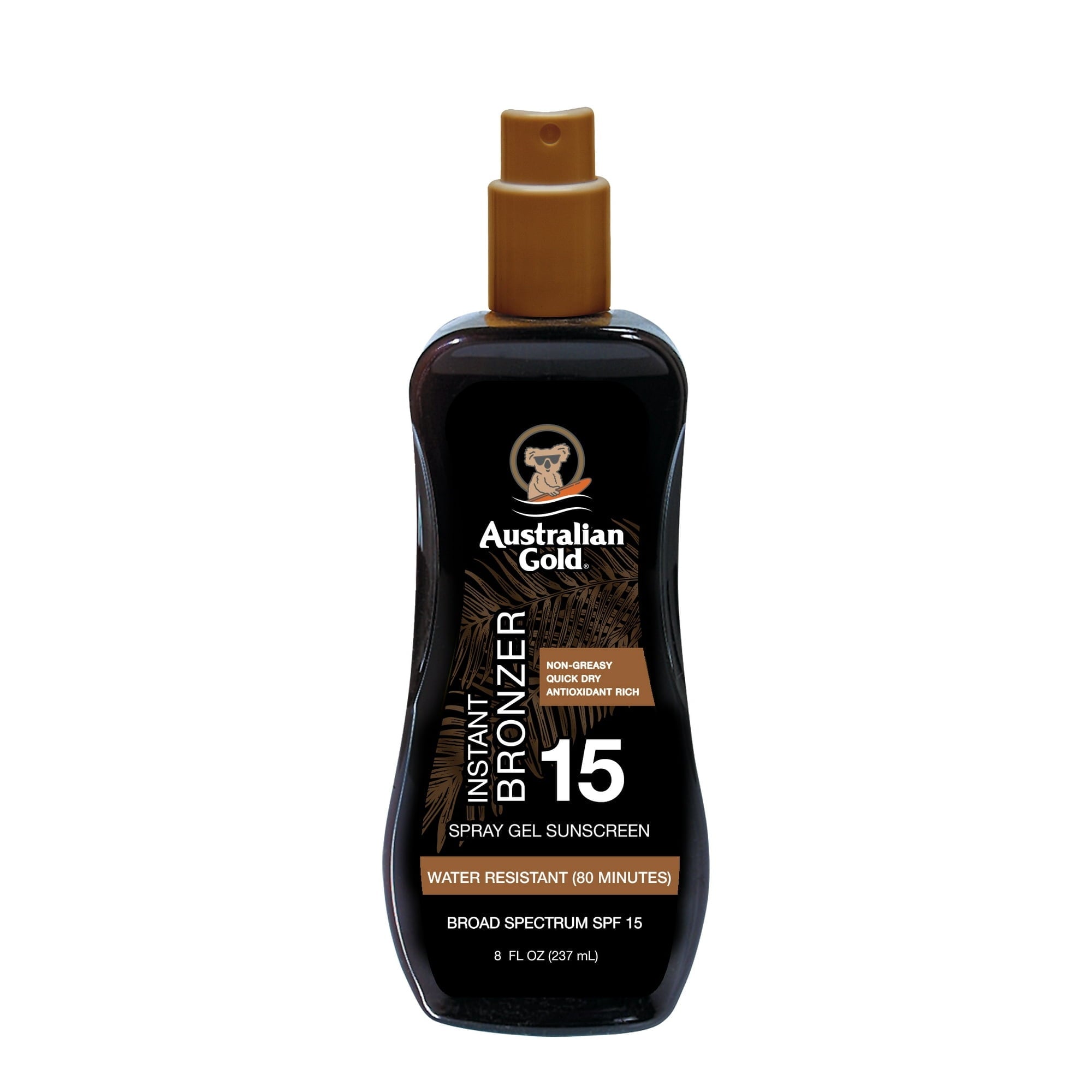 AUSTRALIAN GOLD PROTEZIONE SOLARE SPF15 spray gel con bronzer istantaneo 237 ml