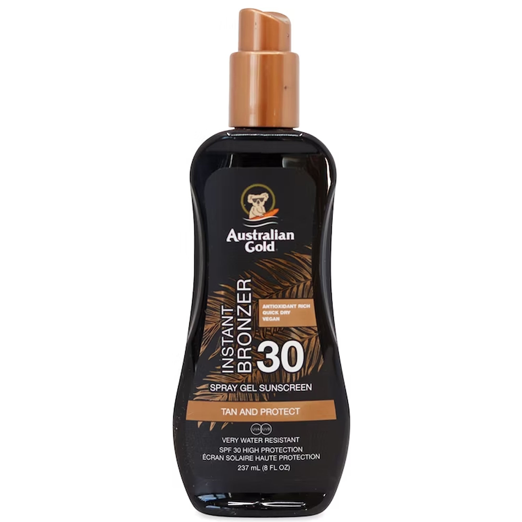 AUSTRALIAN GOLD PROTEZIONE SOLARE SPF50 spray gel con abbronzante istantaneo 237 ml