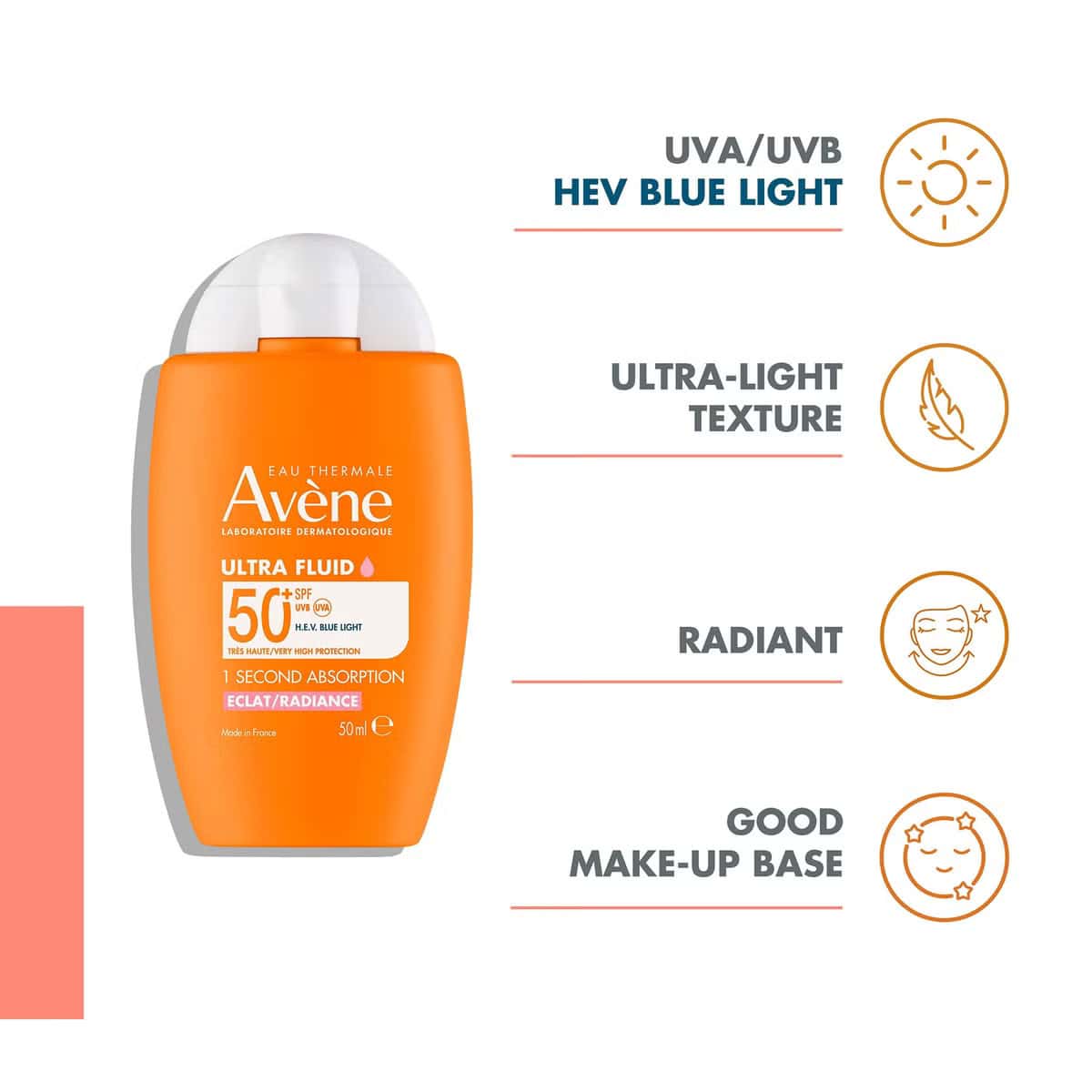 AVÈNE SOLAIRE ULTRA FLUIDO LUMINOSITÀ SPF50+ 50 ml