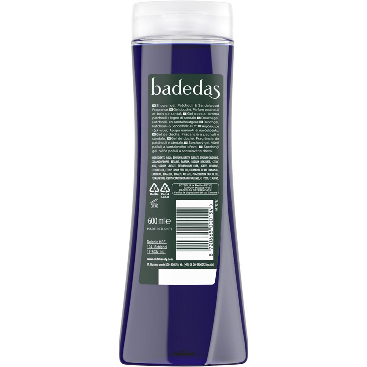 BADEDAS NOIR PATCHOULI &amp; SANDALWOOD shower gel 600 ml