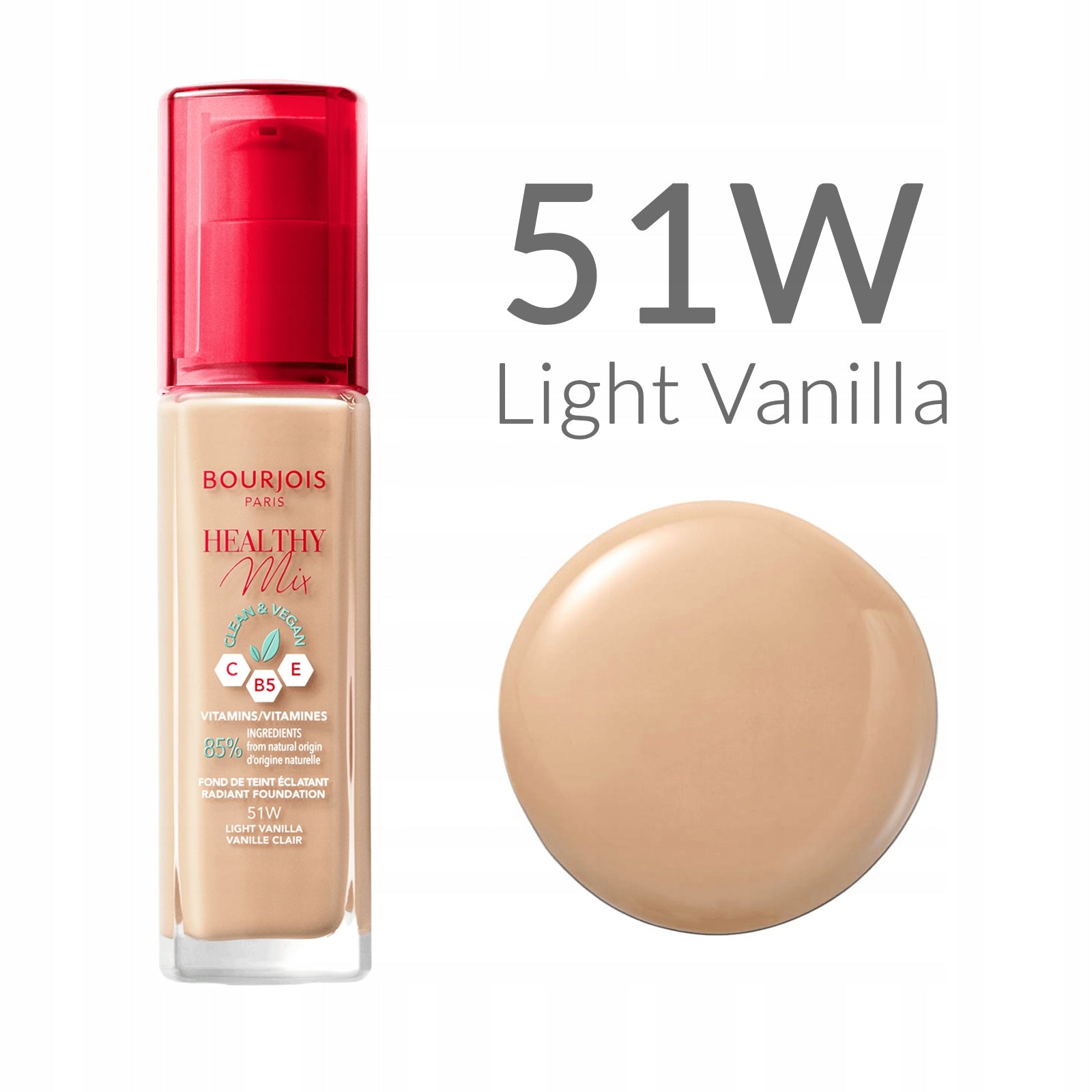 BOURJOIS HEALTHY MIX radiant foundation #51-light vanilla