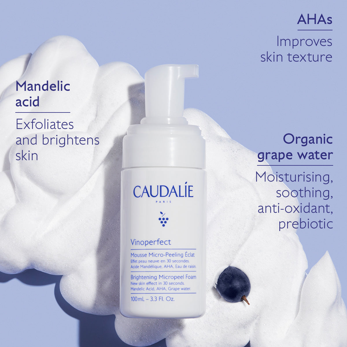 CAUDALIE VINOPERFECT micropeeling foam luminosity 100 ml